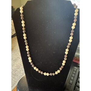24" Vintage necklace, jasper and agate in different colors